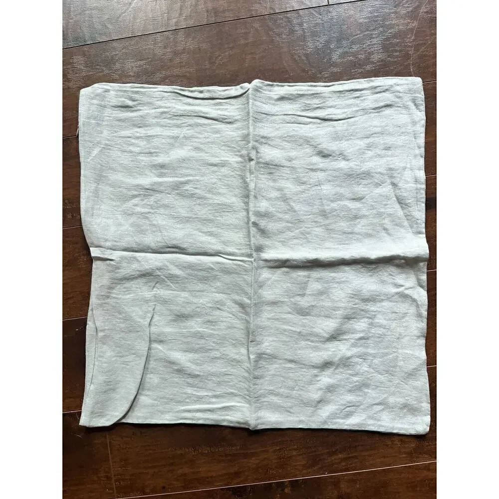 Fern 100% Lien Stone Wash Toss Pillow Sham Covers minimalist 20in x 20in Neutral